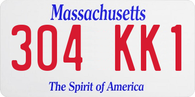 MA license plate 304KK1