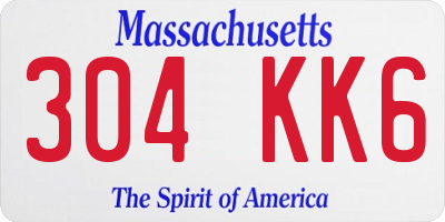MA license plate 304KK6