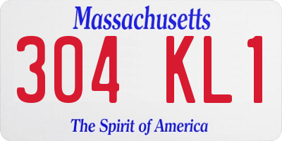 MA license plate 304KL1