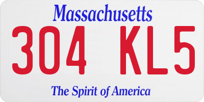 MA license plate 304KL5