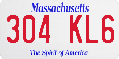 MA license plate 304KL6