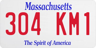 MA license plate 304KM1