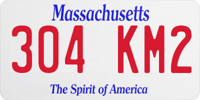 MA license plate 304KM2