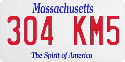 MA license plate 304KM5