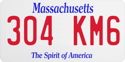MA license plate 304KM6