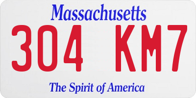 MA license plate 304KM7