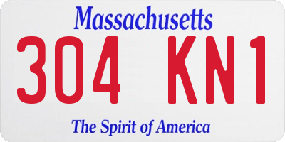 MA license plate 304KN1