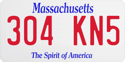 MA license plate 304KN5