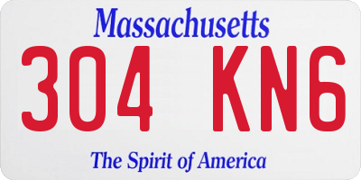 MA license plate 304KN6