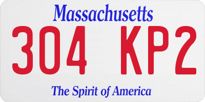 MA license plate 304KP2