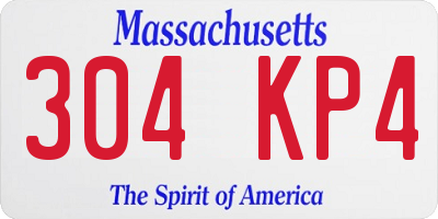 MA license plate 304KP4
