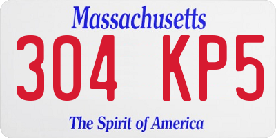 MA license plate 304KP5