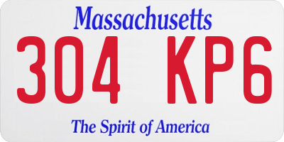 MA license plate 304KP6