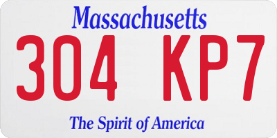 MA license plate 304KP7