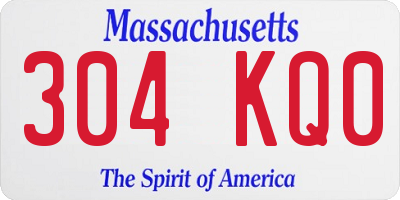 MA license plate 304KQ0