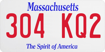 MA license plate 304KQ2