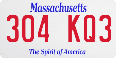 MA license plate 304KQ3