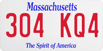 MA license plate 304KQ4