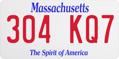 MA license plate 304KQ7
