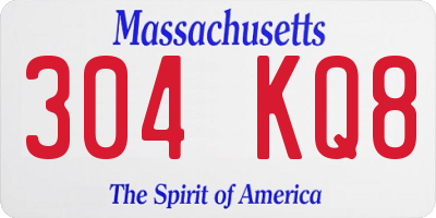 MA license plate 304KQ8