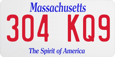 MA license plate 304KQ9