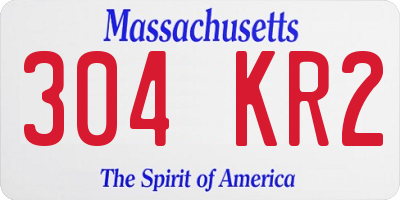 MA license plate 304KR2