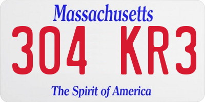MA license plate 304KR3