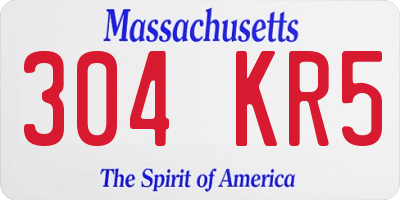 MA license plate 304KR5
