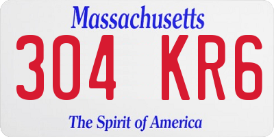 MA license plate 304KR6