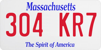 MA license plate 304KR7