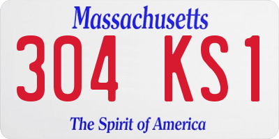 MA license plate 304KS1