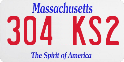 MA license plate 304KS2