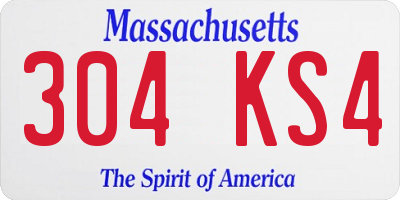 MA license plate 304KS4
