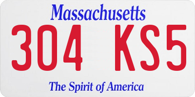 MA license plate 304KS5