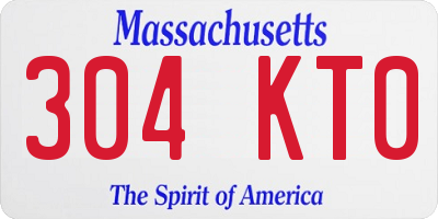 MA license plate 304KT0
