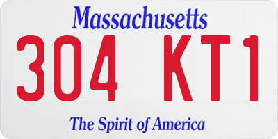 MA license plate 304KT1