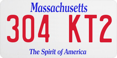 MA license plate 304KT2