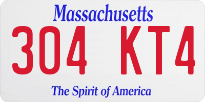 MA license plate 304KT4