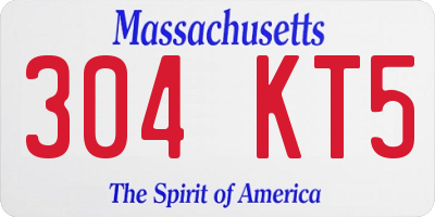 MA license plate 304KT5