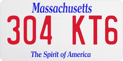 MA license plate 304KT6