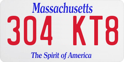 MA license plate 304KT8