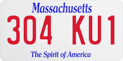 MA license plate 304KU1