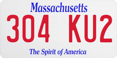 MA license plate 304KU2