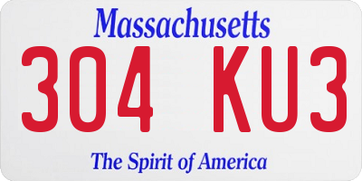 MA license plate 304KU3
