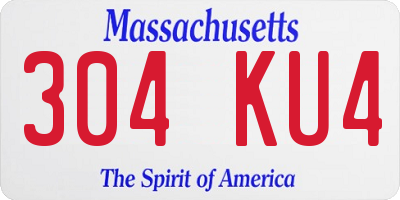 MA license plate 304KU4