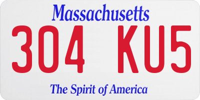 MA license plate 304KU5