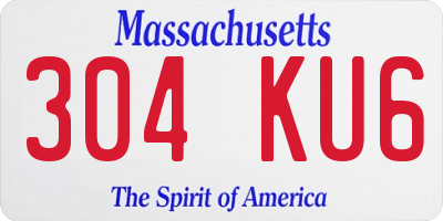 MA license plate 304KU6