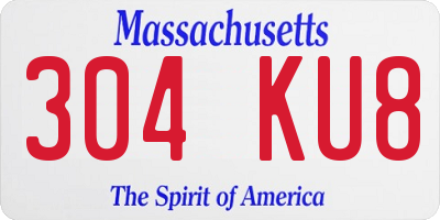 MA license plate 304KU8