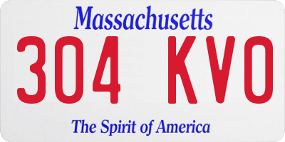 MA license plate 304KV0