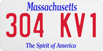MA license plate 304KV1